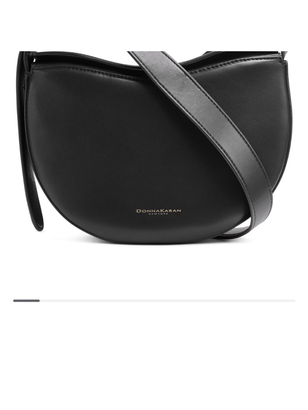 Donna Karan newyork Black Leather Crescent Shoulder /crossbody bag with dust bag - Picture 2 of 14